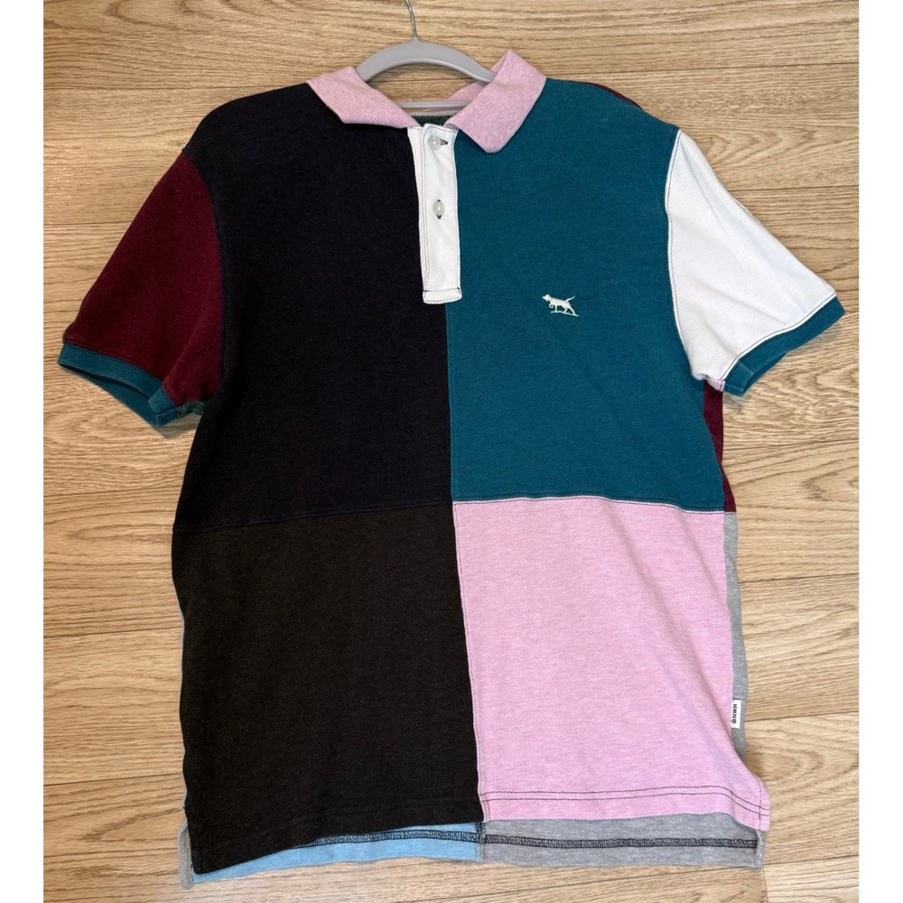 Gunn Polo Colorblock Patchwork Shirt XL | Aussie Cotton Retro Preppy Polo‎